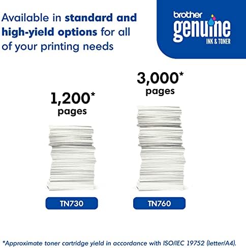 Brother Genuine Standard Yield Toner Cartridge, TN730, Replacement Black Toner, Page Yield Up To 1,200 Pages, Amazon Dash Replenishment Cartridge,1 Pack