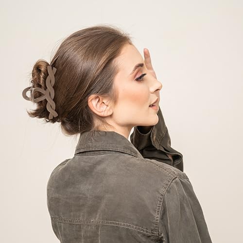 Sunolga 8PCS Hair Clips for Women, Flower Claw Clips for Thick Hair, Non-Slip Hair Accessories - 4 Styles, Neutral Colors Hair Clips and Variety Pack, Ideal for Girls