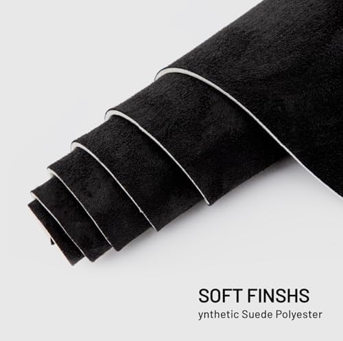 Suede Auto Headliner Fabric 96" L × 60" W with Foam Backing - Black Interior Replacement Material for Car/Truck/SUV/RV Roof, Tube Packaging - Home Repair/DIY Headliner Material