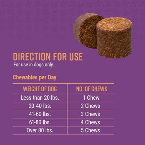 Sentry Calming Chews for Dogs, Calming Aid Helps to Manage Stress & Anxiety, with Pheromones That May Help Curb Destructive Behavior & Separation Anxiety, Calming Health Supplement for Dogs, 60 Count