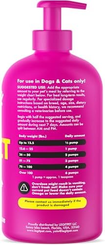 Wild Alaskan Salmon Oil for Dogs & Cats - Pure Fish Omega 3 6 9 Liquid EPA DHA Fatty Acids - Skin & Coat Supplement - Supports Joint Function, Brain, Eye, Immune & Heart Health - Made in USA 32 oz