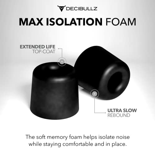 Decibullz - Custom Molded Earplug, Earphone, and Earbud Replacement Tips (5 Pack), Medium