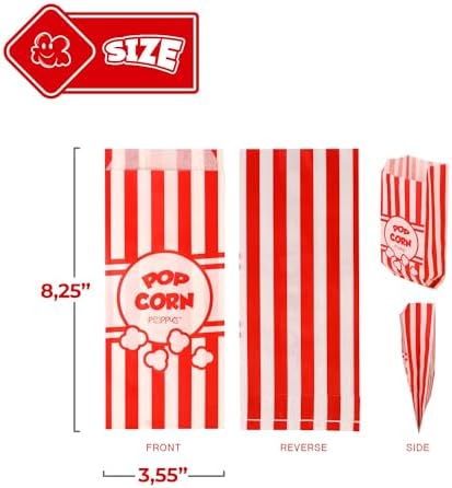 Poppy's Paper Popcorn Bags - 1000 1oz Concession-Grade Bags, Popcorn Machine Accessories for Popcorn Bars, Movie Nights, Concessions