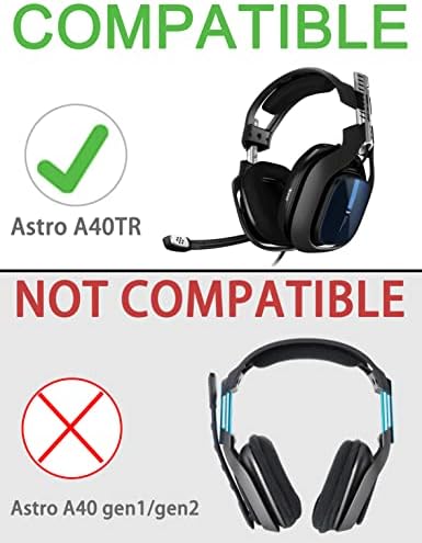 A40 TR Mod Kit – defean Replacement Earpads and Headband Compatible with Astro Gaming A40 TR Headset,Ear Cushions, Upgrade High-Density Noise Cancelling Foam, Added Thickness (Black Velour)