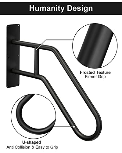 Handrails for Outdoor Steps Stair Railing Indoor, Stairs Wall Mounted Metal Handrail for The Elderly, Kids, Disabled, Pregnant Women