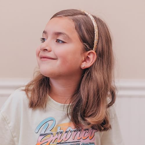 FROG SAC 6 Headbands for Girls - Thin Glitter Toddler Hair Accessories, Little Girl Rainbow Hair Bands, Kids Fashion Head Band Pack, Cute Sparkle Headband Accessory Set