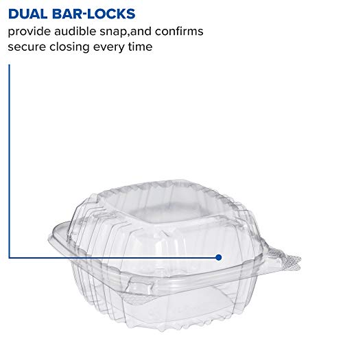 DART C53PST1 OPS 5 in Clear Hinged Container, 5.3 X 5.4 in (Case of 500)