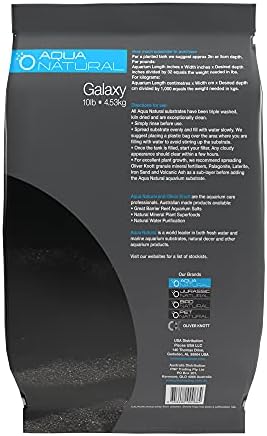 Aqua Natural Galaxy Sand 10lb Substrate for aquascaping, Aquariums, vivariums and terrariums, Black