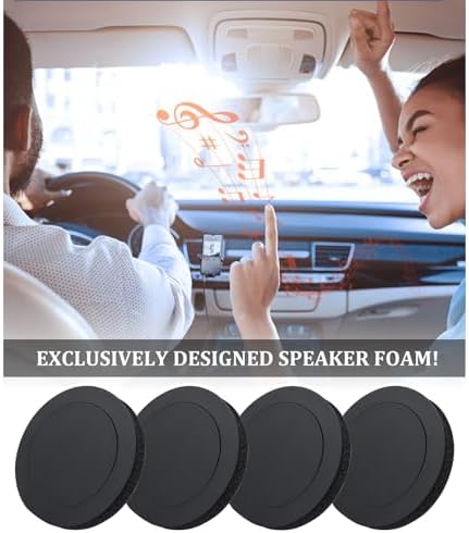 4PCS Speaker Foam Enhancer,6.5" Speaker Foam Rings for Enhancing Stereo Sound in Car Speakers,Universal Self-Adhesive Speaker Gasket Car Accessories for Car,Truck,SUV