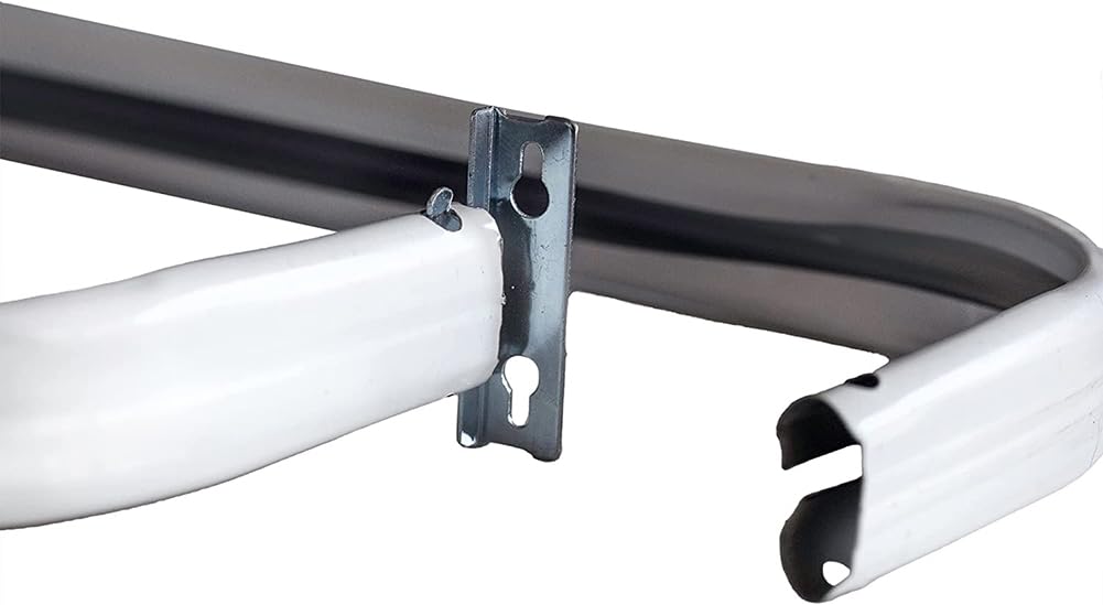 Blu-Pier Tech Heavy Duty Single Rod,Lock Seam Curtain Rod 28 to 48-Inch Adjustable Width, 2 1/2-Inch Projection,Hardware Included,White(Pack of 2)