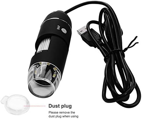 Microscope, USB Microscope Industrial Accessories, Portable Magnification, Builtin 8 LED Lights, for Phone Repair Jewelry Appraisal
