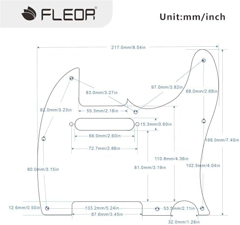 FLEOR 8 Hole TL Pickguard Scratch Plate with Pickguard Screws Set Fit USA/MX Standard TL Style Pickguard Replacement, 3Ply White