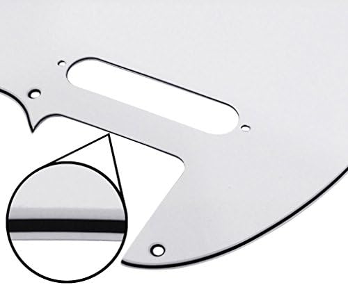 FLEOR 8 Hole TL Pickguard Scratch Plate with Pickguard Screws Set Fit USA/MX Standard TL Style Pickguard Replacement, 3Ply White