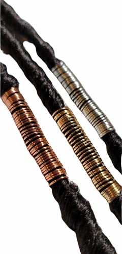 Beaditwearitloveit 1 Long Copper Dreadlock Coils Wire Wrapped Loc Jewelry Beads For Braids Twists Natural Hair Cuffs Handmade Accessories (Copper)