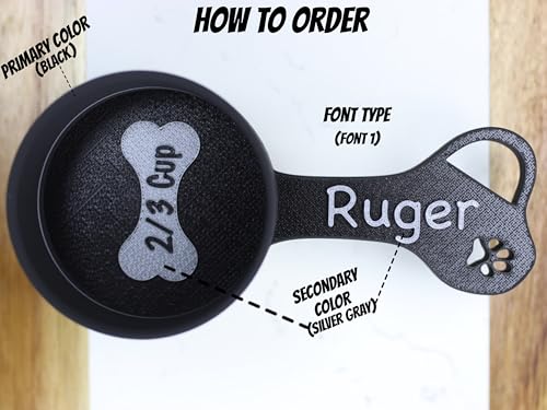 Personalized Dog Food Scoop Custom Scooper Pet Kibble Scoop Food Dispenser Dog Measuring Cup Custom Pet Accessories Gift Idea For Dog Lover (1oz - 1/8cup)