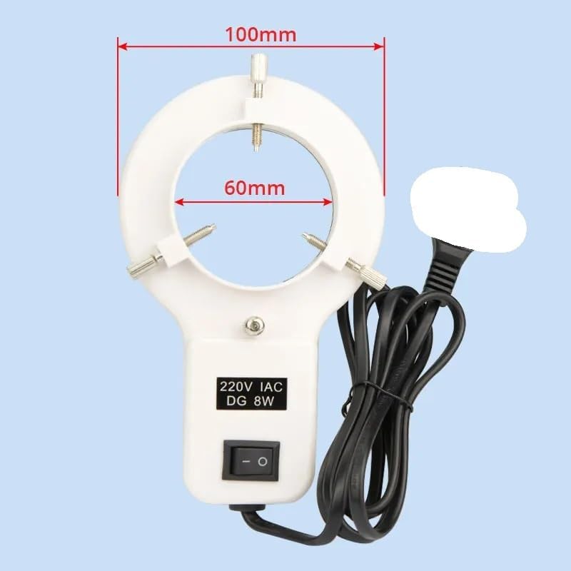 Microscope Accessories Kit 8W 220V Purple Color Fluorescent Ring Lamp, Fluorescent Ring Light Source Stereo Microscope Microscope Slides
