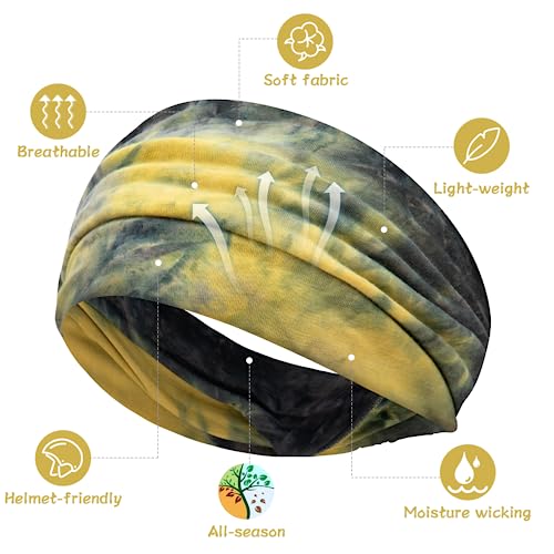 S&N Remille Wide Boho Headbands for Women Extra Large Turban Headband Hairband Hair Twisted Knot Accessories 3 Pack