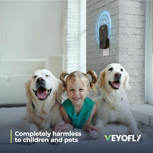 VEYOFLY Flying Insect Trap for Indoors - Plug-in Fly Traps: Catch Fruit Flies, Mosquitoes, Gnats, Moths & Other Insects with UV Light and Sticky Board - Gnat Killer for Home. (4-PK Device Black)
