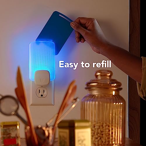 Raid Essentials Flying Insect Light Trap Starter Kit, 1 Plug-in Device + 1 Cartridge, Featuring Light Powered Attraction