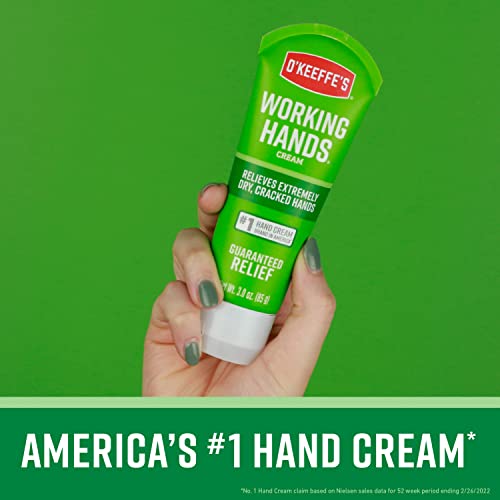O'Keeffe's Working Hands Hand Cream, Relieves and Repairs Extremely Dry Hands, 3 oz Tube, (Bulk Hand Cream, Pack of 12)