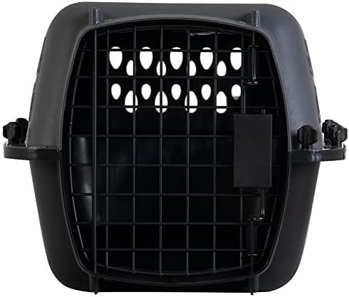 Petmate Pet Porter Dog Kennel 19", Dark Gray & Black, for Pets up to 10lbs, Made in USA