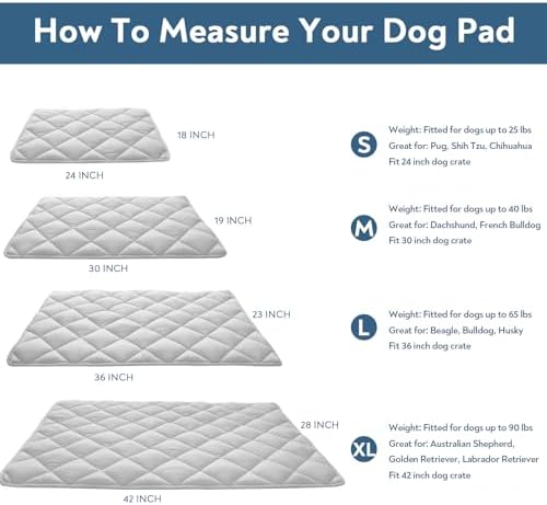 Dog Crate Pad 2 Pack (36" x 23"), Soft Dog Crate Mat with Anti-Slip Bottom, Machine Washable Kennel Pad, Crate Pads for Dog Cages, Dog Bed for Crate, Fits 36 Inch Dog Crate, Grey