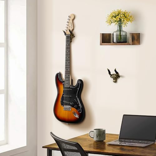 Adowes Guitar Wall Mount 1 Pack, Guitar Hanger Wall Mount Cast Iron, Guitar Holder for Wall, Guitar Accessories for Acoustic, Electric Guitar, Bass, Ukulele, Guitar Stand Wall, Men's Guitar Gifts