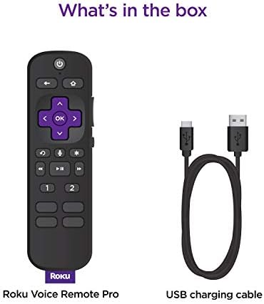 Roku Voice Remote Pro | Rechargeable TV Remote Control with Hands-free Voice Controls, Headphone Mode & Lost Remote Finder - Replacement Remote Compatible with Roku TV, Roku Players, & Roku Audio