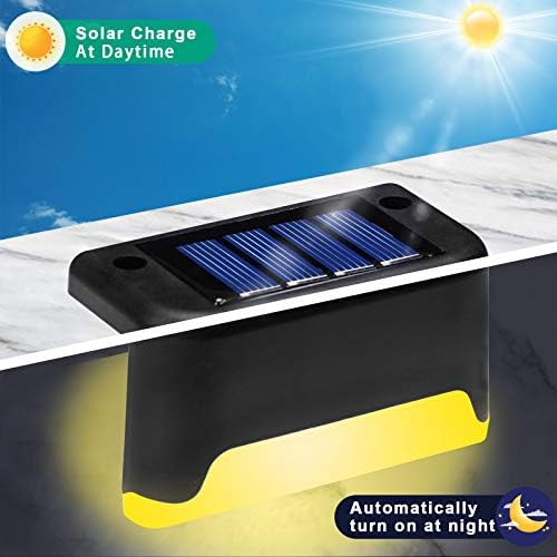 Solar Pool Side Lights Color Changing Solar Deck Lights Outdoor LED Step Light Waterproof Pool Accessories Decor for Stairs Fence Yard Driveway Pathway Yard Backyard Garden (Black-Warm white, 16)