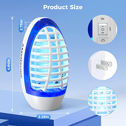 AMZNOONE Bug Zapper Indoor, Electronic Mosquito Zappers, Electric Fly Trap for Living Room, Kitchen, Bed Room, Baby Room, UV LED Light Flies Zappers(3 Packs)