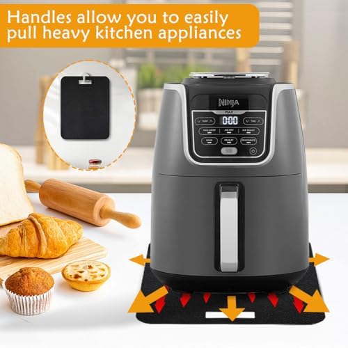 Air Fryer Mat (2-Pack) with 100 Liners,12x14 Inch Heat-Resistant Non-Slip Pads,Compatible with Cosori and Ninja, Most Air Fryers,Silicon & Felt,Reusable Kitchen Accessories