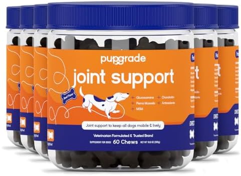 PupGrade Joint Support Supplement for Dogs - Natural Glucosamine Chondroitin with MSM - Hip & Joint Pain Relief - Recommended for Hip Dysplasia, Arthritis & Joint Disease - USA Tested - 360 Chews