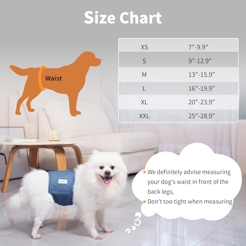 Belly Bands for Male Dogs(5 Pack),Washable Reusable Extra Large Dog Diapers Male Leakproof Doggie Belly Wrap,XXL