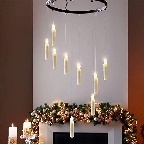 Gedengni Short Candlesticks LED Taper Candle, Remote Candle Sticks Battery Operated Chandelier Flameless Candles with Clip Flickering Warm White Lights for Wedding Party Baroque Chandelier,4inches