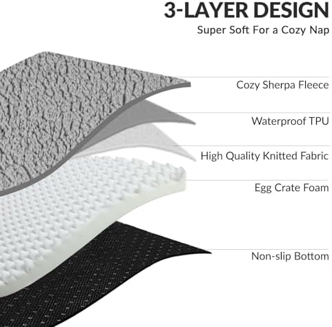 Patas Lague Orthopedic Dog Bed for Medium Dogs, Waterproof L Shaped Medium Pet Sofa Beds with Removable Washable Cover, Soft Comfortable Pet Couch Mat with Nonskid Bottom, 30''X20'' Grey