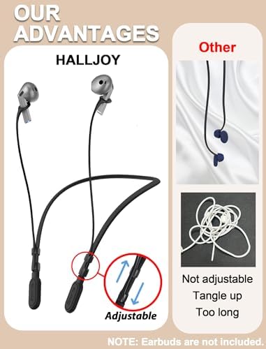 for Galaxy Buds 3 & Galaxy Buds 3 Pro Strap Neckband, Anti-Lost Earbuds Accessories, Support Volume Control, Ergonomic Design, Comfortable Fit, Black Band/Black Tip