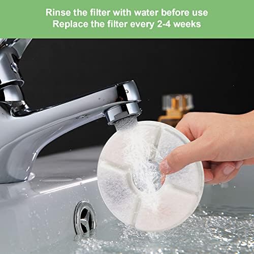 Wonder Creature Cat Water Fountain Filter Replacement, 6/8/12/16 Pack, Round Carbon Filters for 81oz/2.4L Stainless Steel Top Automatic Pet Fountain (16 Pack)