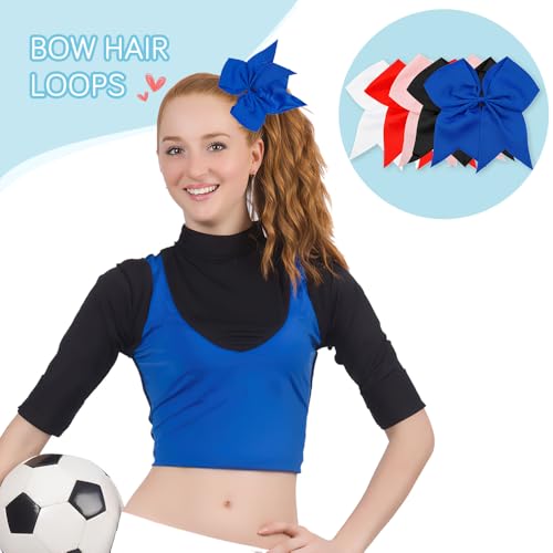 Pink Cheer Bows, White Cheer Bow, Red Cheer Bow, Black Cheer Bow, Blue Cheer bow, Cheerleading Bows, Cheer Bows for Cheerleaders, 10 Pcs 8 Inch Bow Hair Accessories, Cheerleader Bow