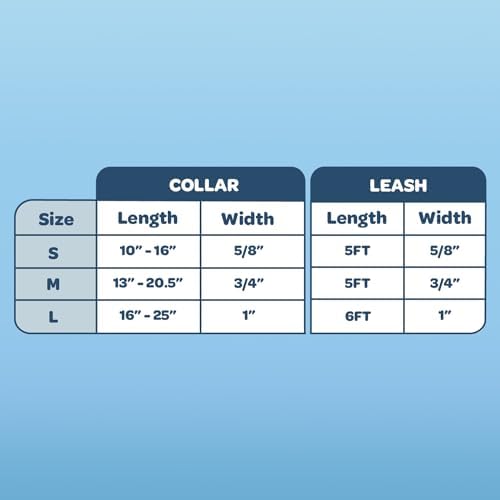 Voyager Reflective Dog Leash Collar Set with Neoprene Handle Supports Small, Medium, and Large Breed Puppies, Cute and Heavy Duty for Walking, Running, and Training - Turquoise, S