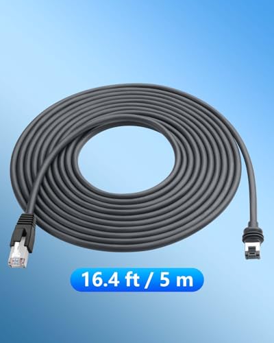 CERRXIAN for Starlink Cable 16.4FT/5M Ethernet Cable for Starlink Mini Kit, Starlink Cable to RJ45 Replacement Cable for StarLink Mini Dish Portable & 1200Mbps High Speed