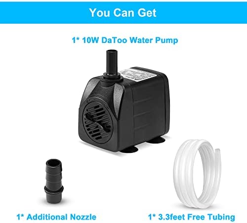 160GPH 10W Submersible Water Pump Fountain Pump Ultra Quiet For Aquariums Fish Tank Pond Fountain Statuary Water Feature Hydroponics