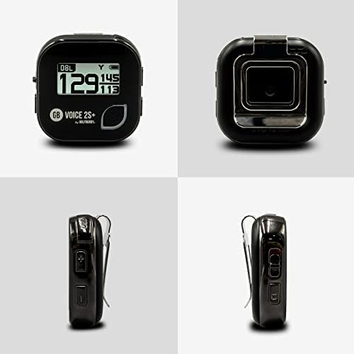 GOLFBUDDY Voice 2S+ Talking GPS Rangefinder, Clip on Hat Golf Navigation, Slope Mode on/Off, 18 Hours Battery Life, Shot Distance Measurement, Preloaded with 40,000 Courses Worldwide (Black)