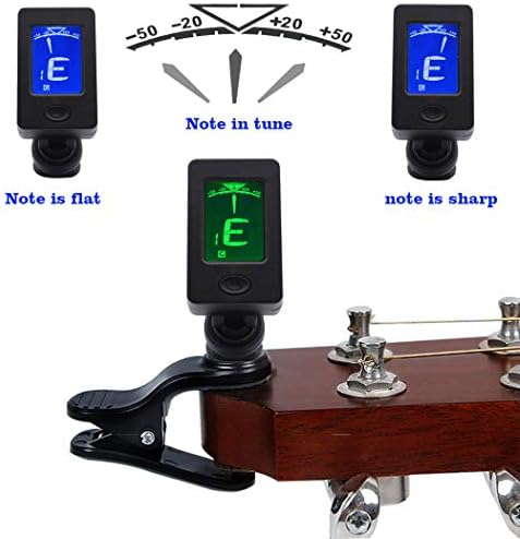 Guitar Capo with Tuner Clip-On Tuner Guitar Accessoriesor for Acoustic Electric Ukulele Guitar and More