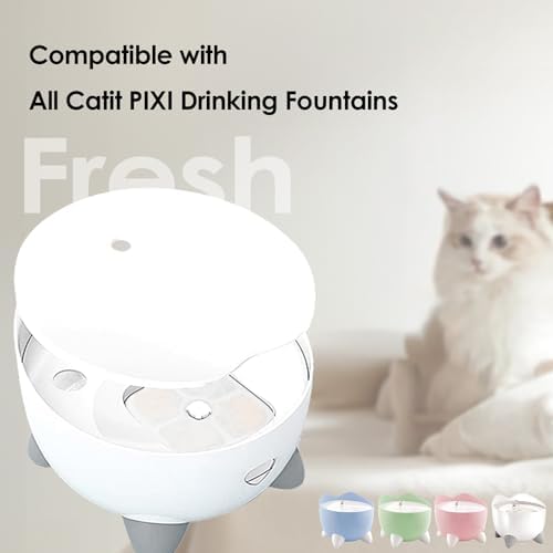 16-Pack Cat Water Fountain Filter Compatible With Catit Pixi Water Fountain Filter Replacement Triple Action Water Filter, 4 Pump Tubes 1 Hard Brush