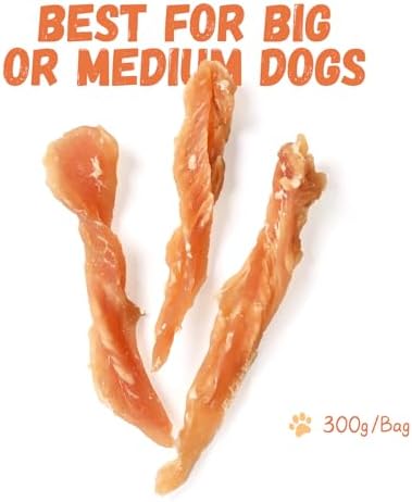 Dog Treats, Chicken Strips for Dogs Natural Healthy Dog Treats Jekry Low Fat Chicken Jerky for Dogs Real Chicken Cuts Training Dog Treats with Taurine for Small Medium Large Dogs 10.58 oz