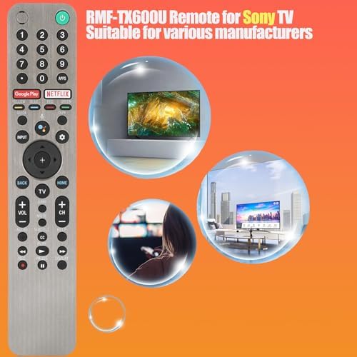 RMF-TX600U Voice Remote for Sony TV Remote Replacement, for Sony Remote/Sony Bravia TV Voice Remote, RMF-TX600U Voice Remote Control for Sony Smart TV XBR/KD/XR Series X75CH X750H A9S