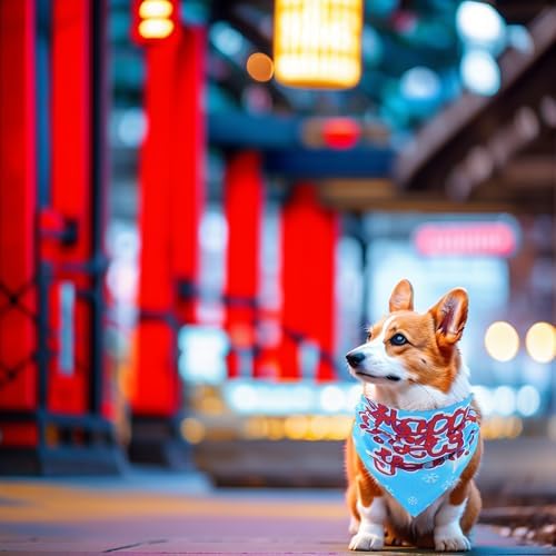 10PCS Dog Bandanas Happy New Year for Large Breed Dog XL XXL Kerchief Triangle Bibs Head Scarves for Boys and Girls Grooming Costume