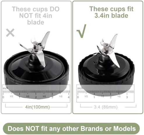 5-piece Ninja Blender Cups Replacement Single Serve 16oz Cups with Sip & Seal Lids, 6 Fins Extractor Blade Compatible with Nurti Ninja Blenders Pro BL660 BL663 BL663CO BL665Q BL740 BL770