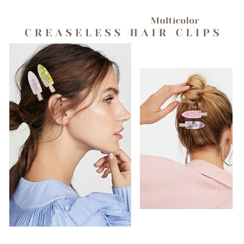 No Crease Hair Clips Creaseless Hair Clips Makeup Clips No Bend Hair Clips Flat Hair Clip For Styling Non Slip Hair Accessories For Women,Sparkle Multiple Colors,12 PCS