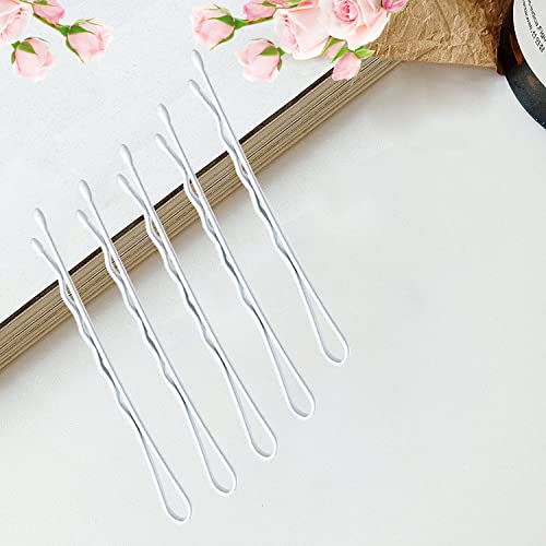 White Bobby Pins, AITRAI 110 pcs Hair Pins Kit 100pcs White Hair Pins &10pcs White U-shaped Hair Pins with Box Hair Accessories for Women Girls, 2.2 Inch